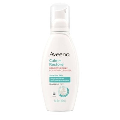 Aveeno Calm + Restore Redness Relief Foaming Cleanser with Fewerfew - Fragrance Free - 6 fl oz