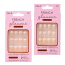 Cala French Glamour Press On Nails, 24's Nail Glue Included
