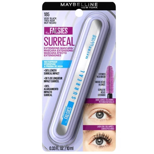 Maybelline The Falsies Surreal Extensions Mascara, Very Black Waterproof - 0.33 fl oz