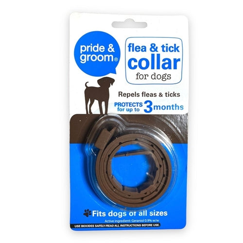 Pride & Groom Flea & Tick Collar For Dogs - Fits Dogs off All Sizes