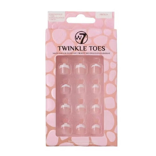 W7 Twinkle Toes False Toe Nails French White Tips Full Cover