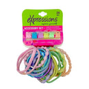 Expressions 24pcs Accessory Set, Clips & Elastics - Pastel