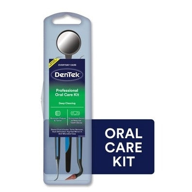 DenTek Professional Oral Care Kit - Dental Pick & Scaler, Tartar Removal Tool & Gum Stimulator, and Mouth Mirror - Trial Size - 5ct