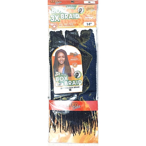 Afro Sens 3X Mega Box Braid 14" - Color 1B