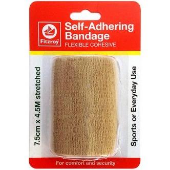 Fitzroy Self Adhering Bandage, Flexible Cohesive 7.5cm×4.5m