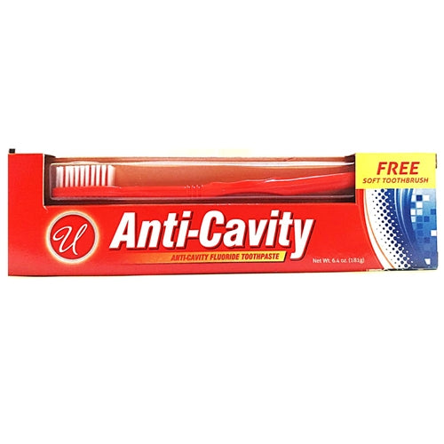 U Advanced Anti Cavity Fluoride Toothpaste + Free Toothbrush 181g