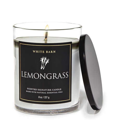 Bath & Body Works White Barn Lemongrass Single Wick Candle 227g