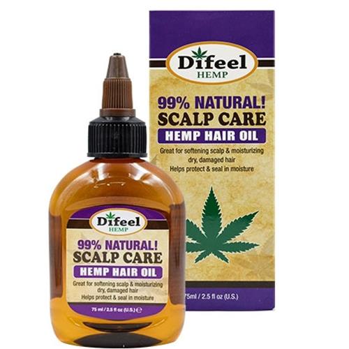 Difeel Hemp 99% Natural Hemp Hair Oil Scalp Care, 2.5 Oz