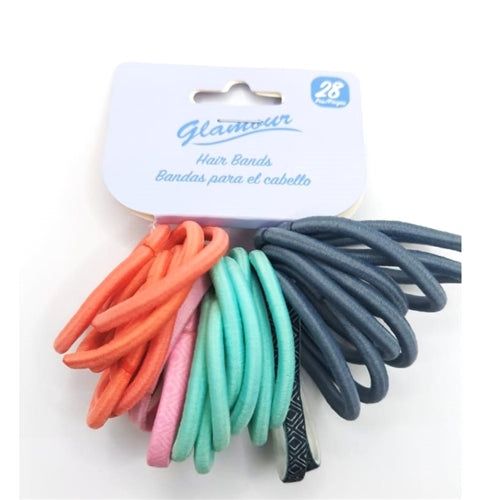 Glamour 28Pc Colored Hair Bands