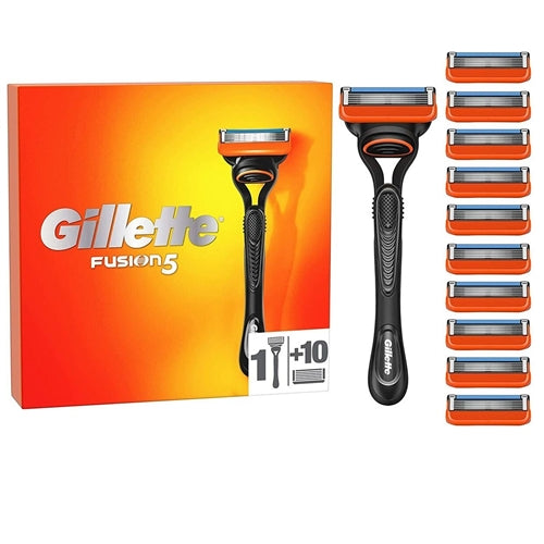 Gillette Fusion5 Razor With 10 Refill Blades - Precision Trimmer