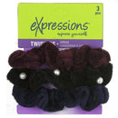 Expressions 3pcs Velvet Hair Twisters WIth Pearls