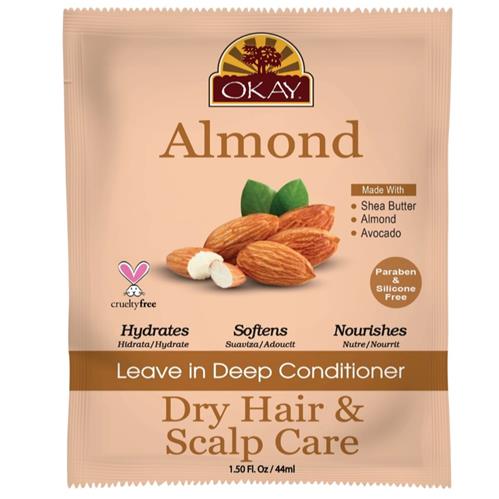 Okay Almond Dry Hair & Scalp Care Leave in Deep Conditioner, 1.5 Ounce