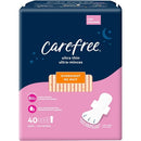 Carefree Ultra Thin Pads for Women, Overnight Pads with Wings, 40ct