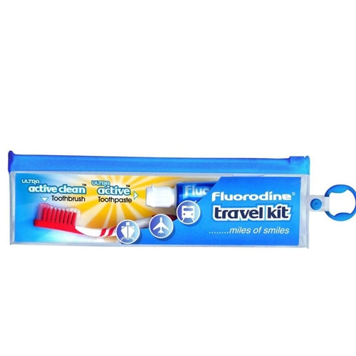 Fluorodine Travel Kit Toothbrush Toothpaste Set