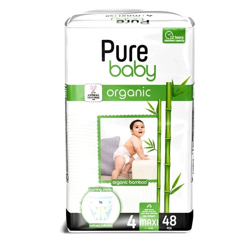 Pure Baby Organic Bamboo Pull -Up Training Pants Size 4 48 count