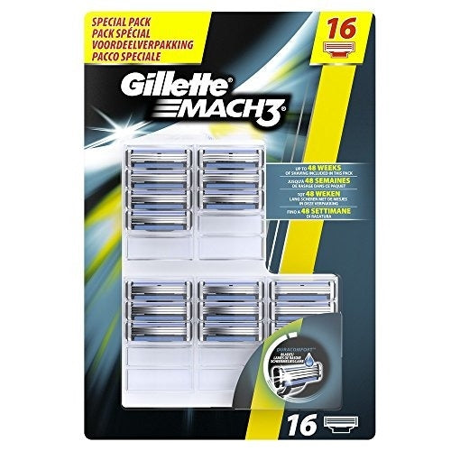 Gillette Mach3 Men's Razor Blades, 16 Refills