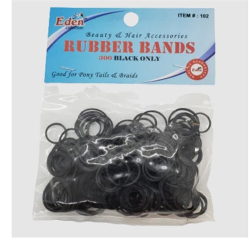 Eden Black Small Rubber Bands - 300pcs