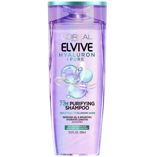 L'Oreal Paris Elvive Hyaluron Pure Shampoo, for Oily Hair, 13.5 fl oz