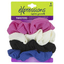 Expressions 4 Pack Ribbed Knit Hair Twisters