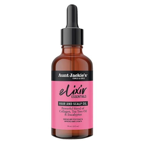 Aunt Jackie's Elixir Essentials: Collagen, Tea Tree & Eucalyptus Hair & Scalp Oil 2 fl oz