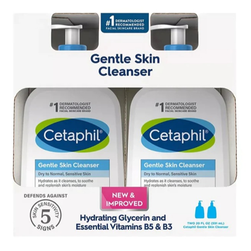 Cetaphil Gentle Skin Cleanser for Sensitive and Combination to Oily Skin - 2 × 20 oz.