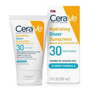 CeraVe Hydrating Sheer Sunscreen Lotion for Face and Body - SPF 30 - 3 fl oz