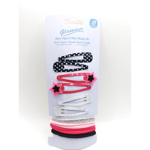 Glamour Hair Clips & Hair Bands Set, 13's