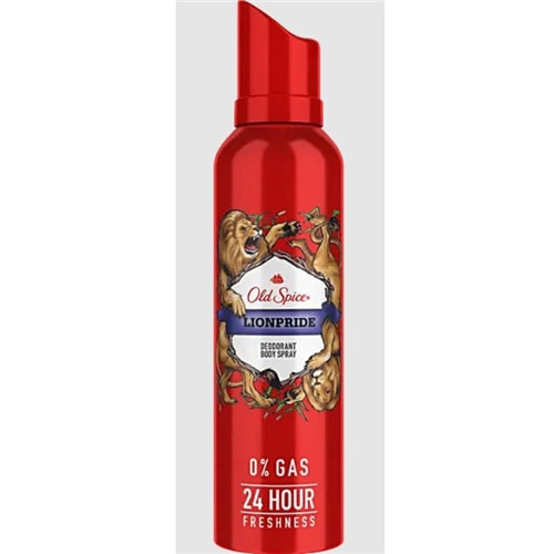 Old Spice Deodorant Body Spray - Lionpride, 0% Gas & 24 Hour Freshness, Long-Lasting Fragrance, 140 ml