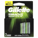 Gillette Mach 3 Sensitive Razor Blades, Pack of 2