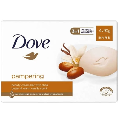 Dove Pampering Beauty Cream Bar With Shea Butter - 4 Bars (4 x 90g)