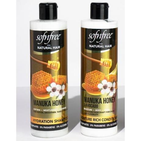 Sofn'free  For Natural Hair Manuka Honey Moisturizing Hair Duo 350ml