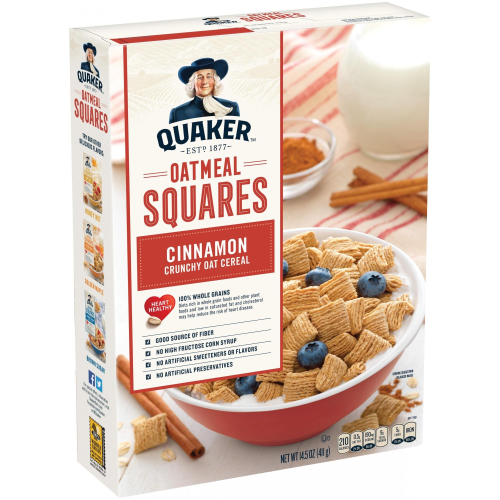 Quaker Instant Oatmeal Squares Cinnamon 14.5oz