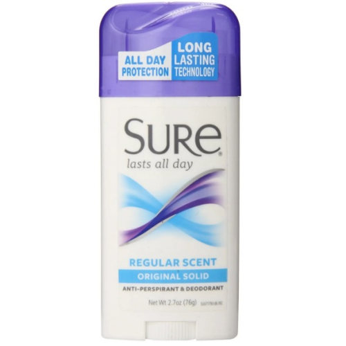 Sure Antiperspirant Deodorant, Original Solid, Regular - 2.7 oz