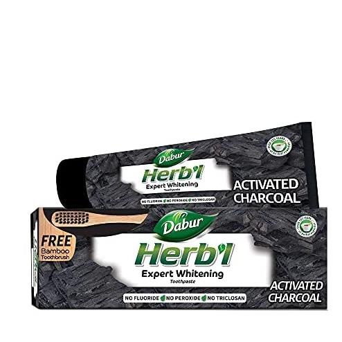 Dabur Herbal Activated Charcoal Toothpaste 150g + Free Toothbrush