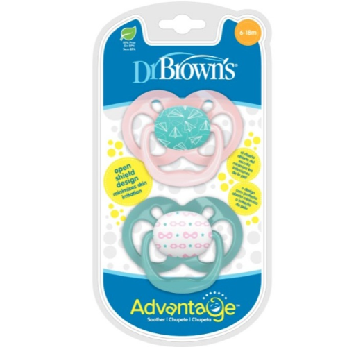 DR BROWN ADVANTAGE PACIFIER 2PK 6-18M