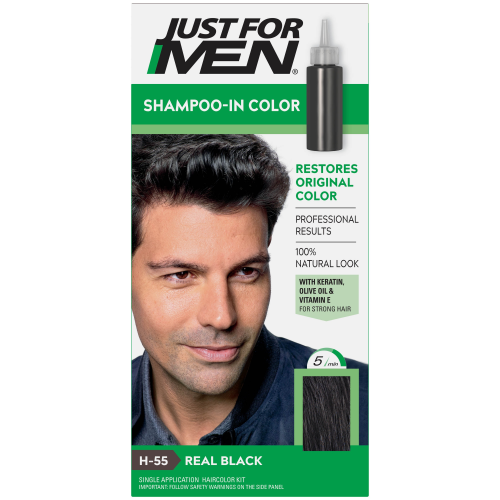 Just For Men Shampoo In Hair Color Real Black H- 55 Hair Color