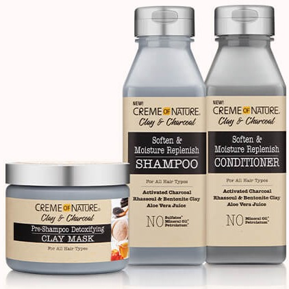 Creme of Nature Clay & Charcoal Soften & Moisture Replenish Shampoo 12oz