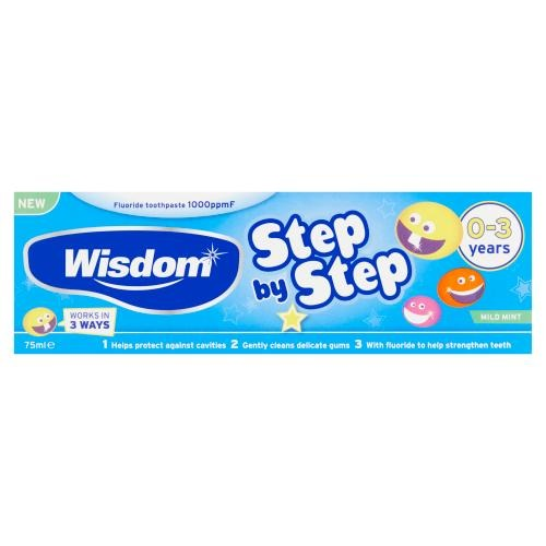 Wisdom Step by Step Mild Mint Fluoride Toothpaste 0-3 Years 75ml