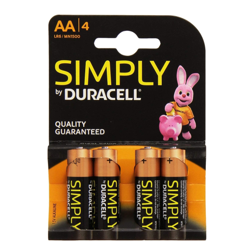 Duracell AA Batteries Simply 4 pack