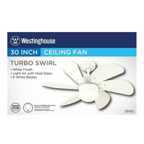 Westinghouse Turbo Swirl 30-Inch Six-Blade Indoor Ceiling Fan