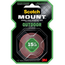 Scotch Outdoor Double-Sided Mounting Tape, Red, 1 in x 60 in