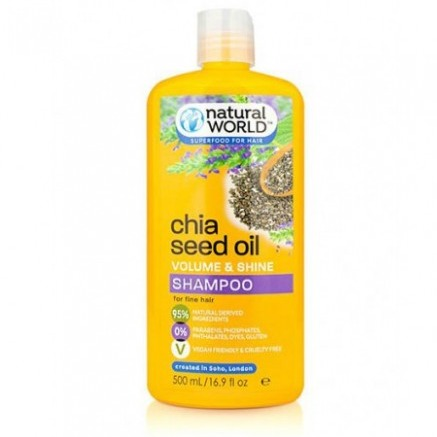 Natural World - Chia Seed Oil Volume & Shine Shampoo 500ml