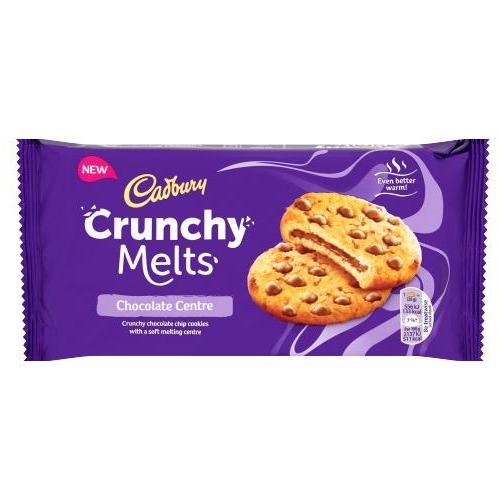 Cadbury Crunchy Melts Chocolate Centre Chocolate Chip Cookies 156g