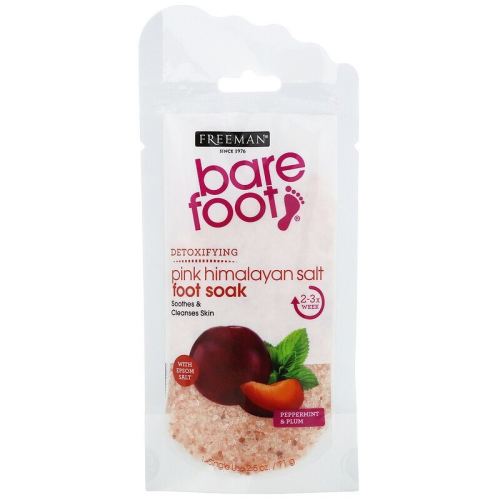 Freeman Beauty, Bare Foot, Detoxifying, Pink Himalayan Salt Foot Soak, Peppermint & Plum, 2.5 oz