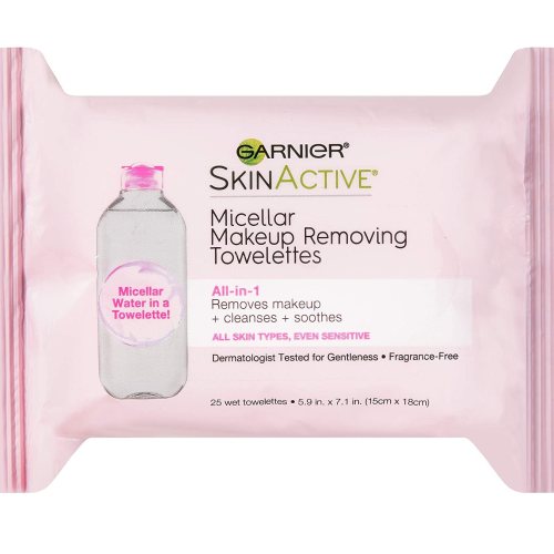 Garnier Makeup Remover Micellar Water Towels, 25 Count