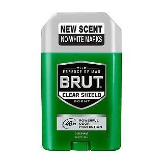 Brut Solid Deodorant, Clear Shield, 2.25 Oz