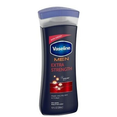 Vaseline Men Extra Strength Body And Face Lotion - 10 Oz