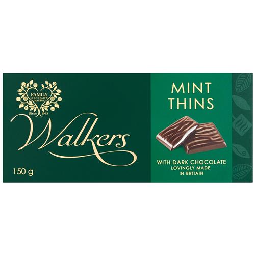 Walkers Mint Thins With Milk Chocolate 150g