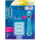 GILLETTE VENUS SWIRL FLEXIBALL WOMEN'S RAZOR HANDLE + 3 BLADES