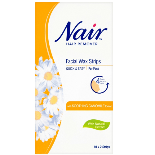 Nair Facial Hair Wax Strips with Soothing Chamomile Extract